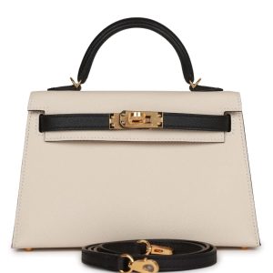 Hermès Kelly Sellier & HSS 20 Black 89, Craie  10 Epsom U