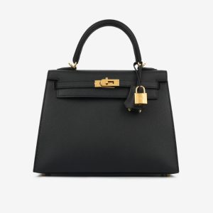 Hermès Kelly Sellier 25 Black 89 Epsom 2024 W