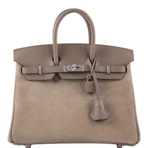Hermès Birkin  25 Gris Calliou Grizzly, Swift Z