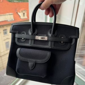 Hermès Birkin Cargo 25 Black 89 Swift, Toile 2024 B