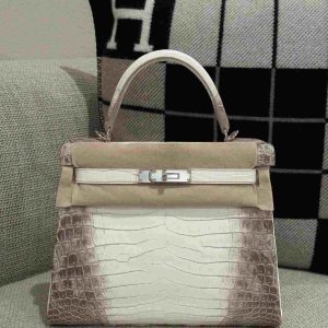 Hermès Kelly Himalaya 28 White 01 Niloticus Crocodile Matt 2024 B