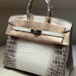 Hermès Birkin Himalaya 25 White 01 Niloticus Crocodile Matt 2023 U