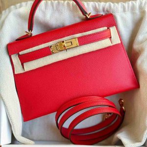 Hermès Kelly Sellier 20 Rouge Coeur S3 Epsom W