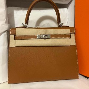 Hermès Kelly Sellier 25 Gold 37 Epsom W