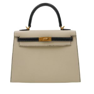 Hermès Kelly Sellier & HSS 25 Black 89, Nata I2 Epsom 2023 B