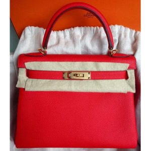 Hermès Kelly  28 Rouge Coeur S3 Togo D