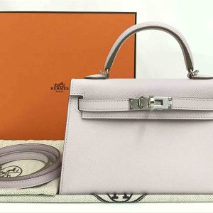 Hermès Kelly Sellier 20 Mauve Pale 09 Epsom B