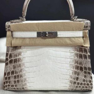 Hermès Kelly Himalaya 28 White 01 Niloticus Crocodile Matt 2023 U