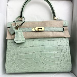 Hermès Kelly  25 Vert d'eau 6J Alligator Matt 2024 B
