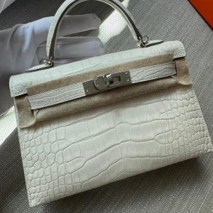 Hermès Kelly  20 Nata I2 Boreal Satine Matte Alligator B