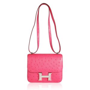 Hermès Constance  18 Rose Tyrien E5 Ostrich 2024