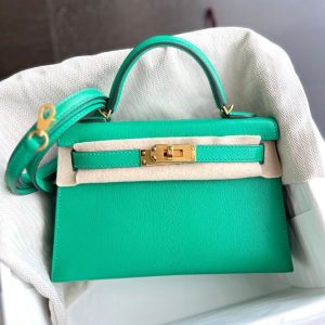 Hermès Kelly  20 Vert Menth 6W Chevre Myzore U