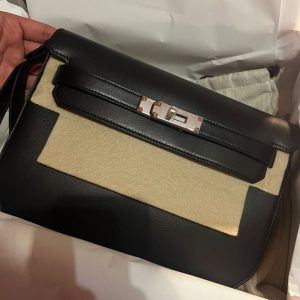 Hermès Kelly Depeche Black 89 Evergrain W