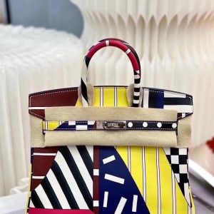 Hermès Birkin One Two Three and Away We Go 25 Multicolor Swift C