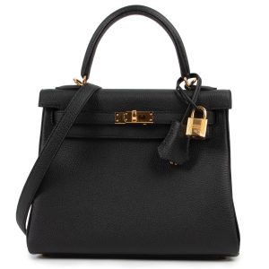 Hermès Kelly  25 Black 89 Togo W