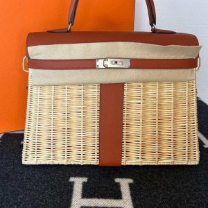 Hermès Kelly Picnic 35 Cuivre  6C Swift, Wicker 2023 B