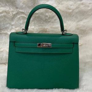 Hermès Kelly Sellier 25 Vert Vertigo U4 Epsom C