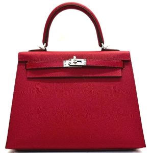 Hermès Kelly Sellier 25 Rouge Piment 5X Epsom 2024 U