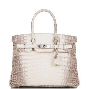 Hermès Birkin Himalaya 30 White 01 Niloticus Crocodile Matt B