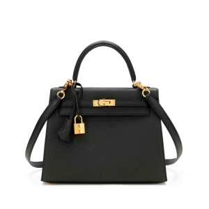 Hermès Kelly Sellier 25 Black 89 Epsom W