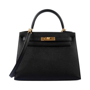 Hermès Kelly Sellier 28 Black 89 Epsom W