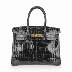 Hermès Birkin  30 Graphite 88 Niloticus Crocodile Shiny W