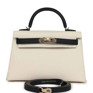 Hermès Kelly Bicolor & Sellier 20 Black 89, Craie  10 Epsom W