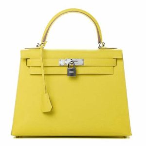 Hermès Kelly Sellier 25 Jaune de Naples 9O Epsom B