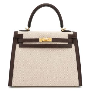 Hermès Kelly  28 Beige 14, Ecru, Moka 44 Swift, Toile 2024 B