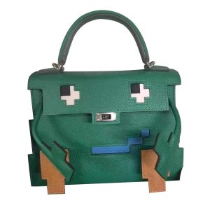 Hermès Kelly Sellier & Doll Pixel Blue Zanzibar  B3, Gold 37, Gris Misty H0, Vert Vertigo U4, White 01 Epsom 2024 W