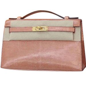 Hermès Kelly Pochette Rose Eglantine P1 Lizard 2020 Y