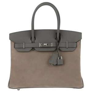 Hermès Birkin  30 Gris Calliou, Gris Meyer 0L Grizzly, Swift 2024 W
