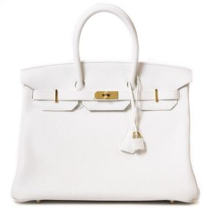 Hermès Birkin  35 White 01 Clemence 2014 R