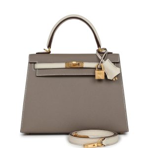 Hermès Kelly Sellier & HSS 25 Craie  10, Etoupe  18 Epsom 2017 A