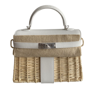 Hermès Kelly Picnic 20 New White 0U Swift, Wicker 2023 B