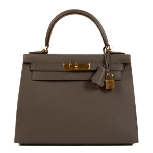 Hermès Kelly Sellier 28 Gris Etain 8F Epsom 2018 C