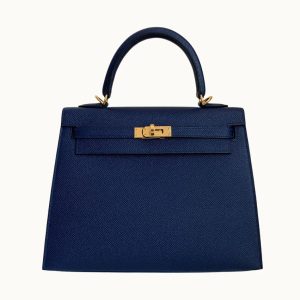 Hermès Kelly Sellier 28 Blue Nuit 2Z Epsom 2024 W