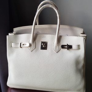 Hermès Birkin  35 White 01 Clemence 2009 M
