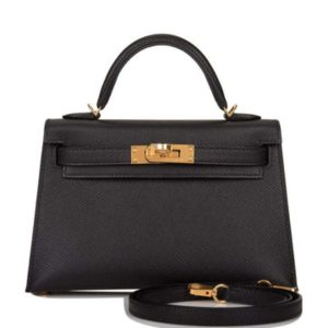 Hermès Kelly Sellier 20 Black 89 Epsom 2024 W