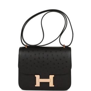 Hermès Constance  18 Black 89 Ostrich 2022 U
