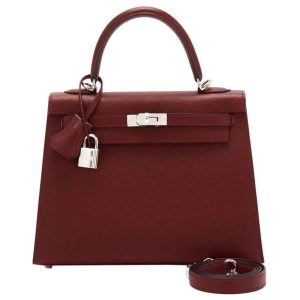 Hermès Kelly Sellier 25 Rouge H 55 Epsom 2020 Y