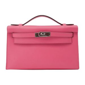 Hermès Kelly Pochette Rose Azalee 8W Swift 2023 B