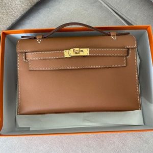 Hermès Kelly Pochette Gold 37 Swift W