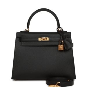 Hermès Kelly Sellier 25 Black 89 Epsom 2024 B