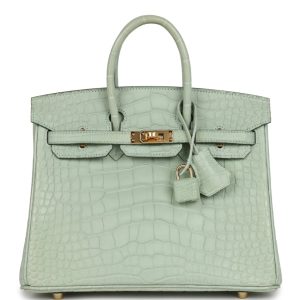 Hermès Birkin  25 Vert d'eau 6J Alligator Matt 2024 B