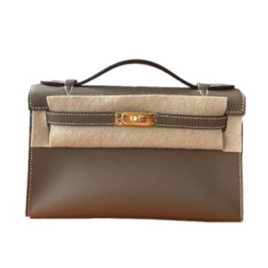 Hermès Kelly Pochette Etoupe  18 Swift 2021 Z