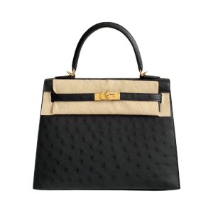 Hermès Kelly  25 Black 89 Ostrich 2024 B