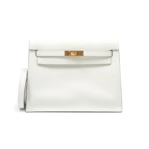Hermès Kelly Danse Kraft 2H, White 01 Swift 2024 B