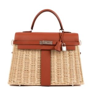 Hermès Kelly Picnic 35 Cuivre  6C Barenia, Wicker 2024 B