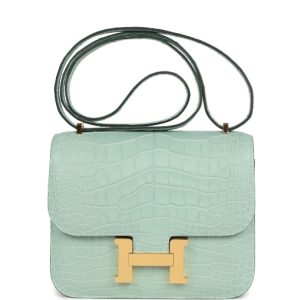 Hermès Constance  18 Vert d'eau 6J Alligator Matt 2023 B